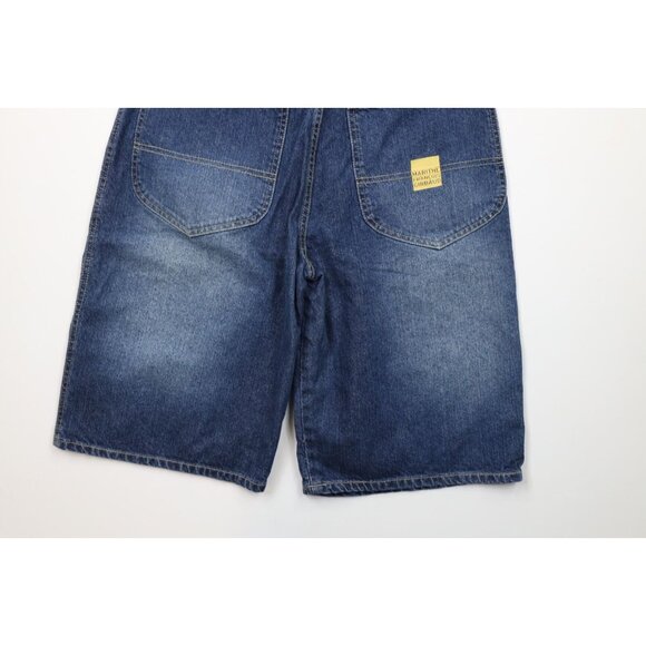Vintage 90s Marithe Francois Girbaud Mens 32 Spell Out Baggy Denim Jean Shorts - Picture 10 of 12